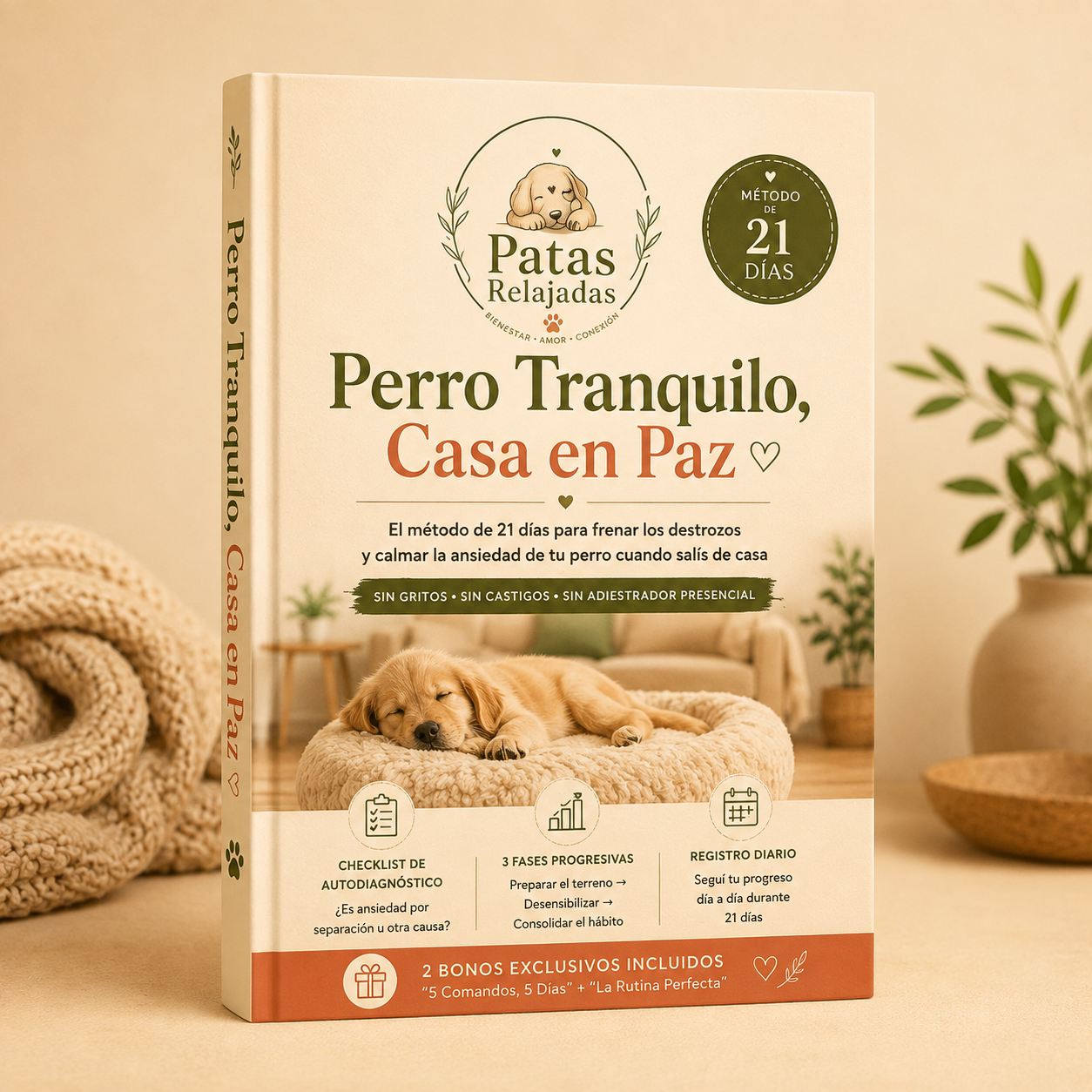 Perro Tranquilo, Casa en Paz | El Método de 21 Días para que tu Perro Aprenda a Estar Tranquilo Solo + 2 Bonos